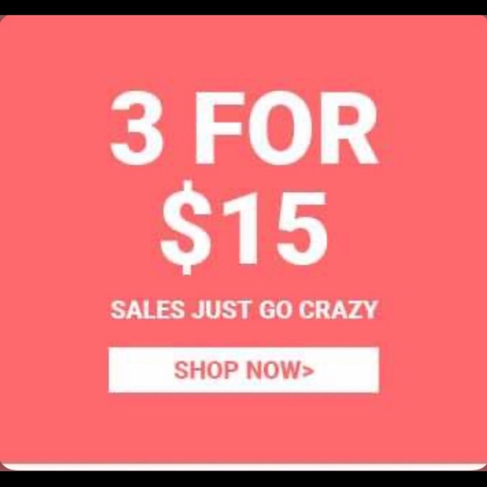 3 for 15 sale